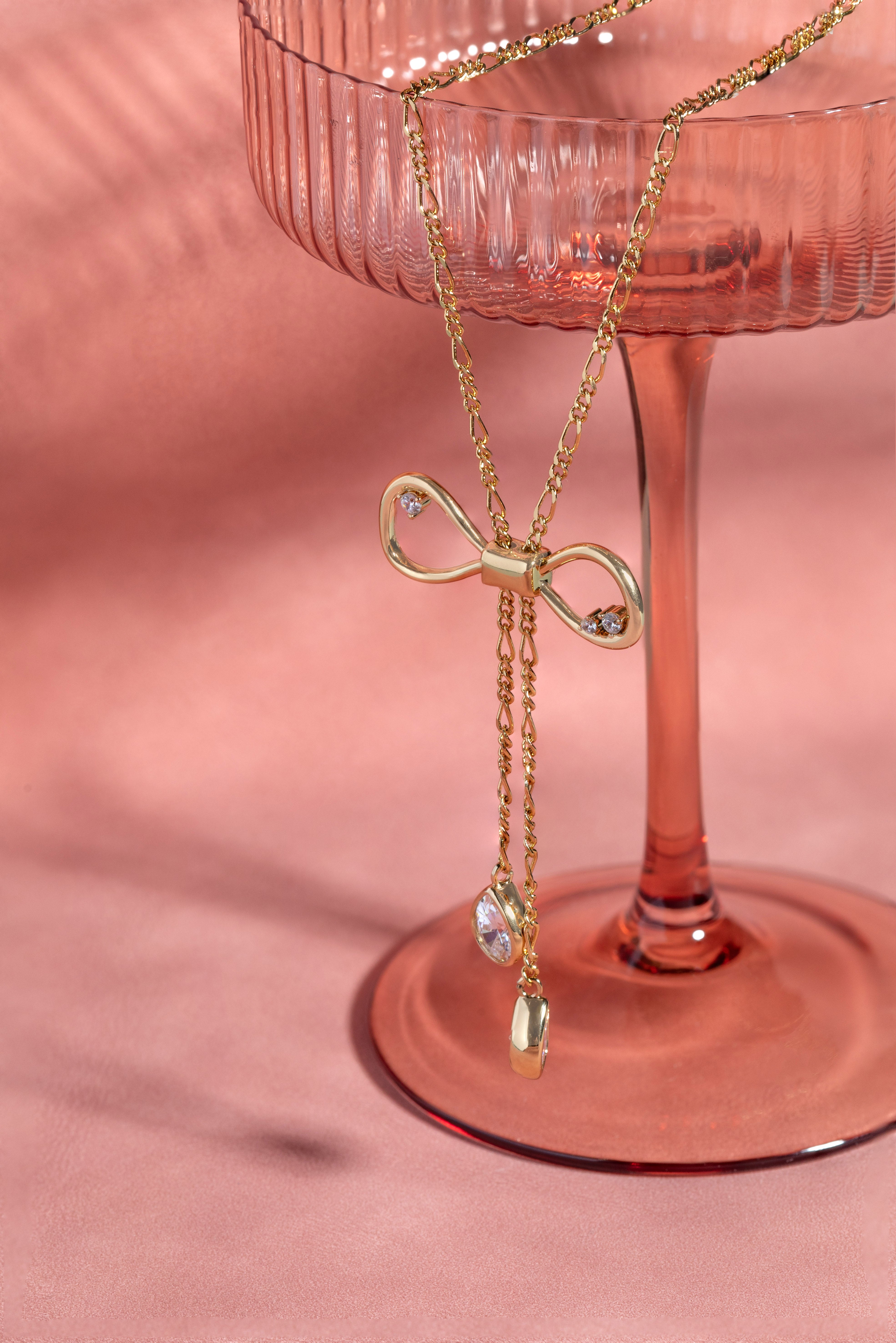 Elegant Coquette Bow Necklace for Women - Dainty Gold Plated Jewelry Gift for Her - Perfect for Valentine's Day, Anniversary & Special Occasions