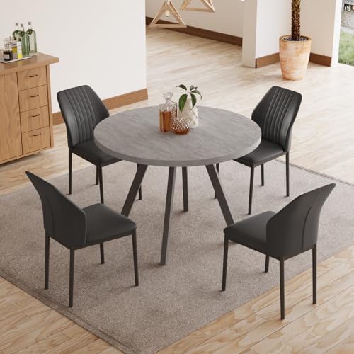 Table + 4 Black Chairs