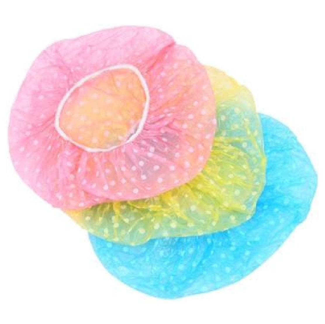 Elecsera Reusable Waterproof Shower Cap - 3 Pack for Women & Men, Elastic Hair Cover for Bathing, Swimming, Spa & Hair Care
