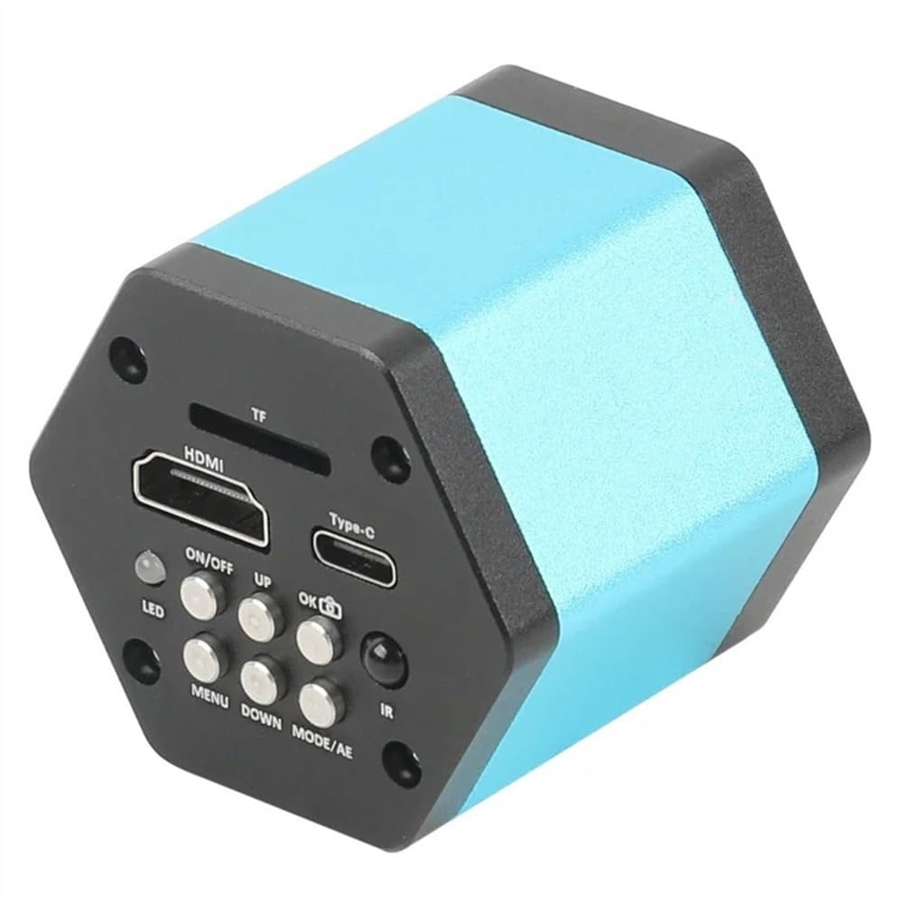 8.3MP 4K HDMI Microscope Camera with 200X Lens - 1080P 60FPS USB Type C Industrial Microscope Accessories Kit (Includes Microscope Slides) - Perfect for Lab Research, PCB Inspection & Biological Sample Observation