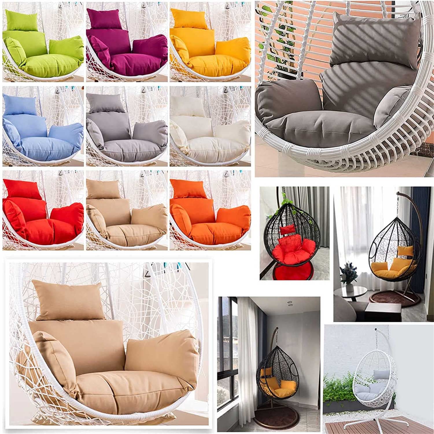 Thickened Hanging Basket Seat Cushion - Comfortable Swing Egg Chair Pad for Indoor & Outdoor Use - Perfect for Patio, Garden, Yard, and Hammock Relaxation