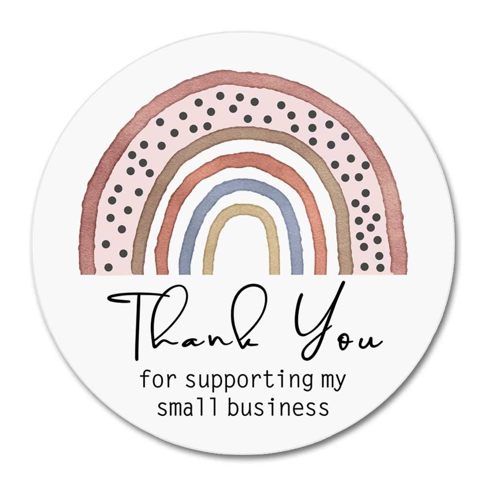 Rainbow Thank You Stickers for Small Business - 120 Pcs Customer Appreciation Labels, Happy Mail Stickers for Etsy Sellers & Small Business Owners - Perfect for Packaging, Thank You Cards & Customer Gifts