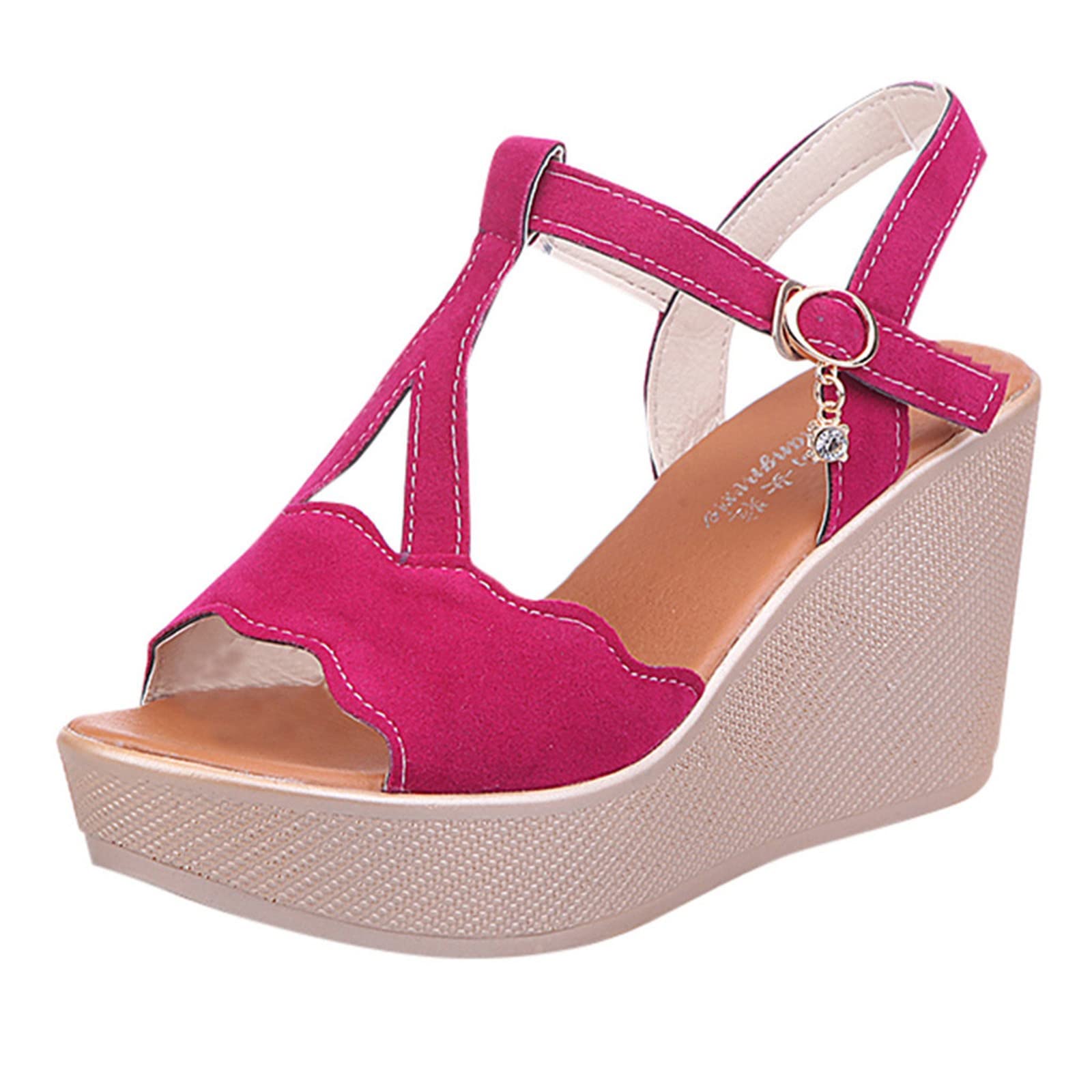 Women's Rhinestone Peep Toe Wedge Sandals - Olive Green Summer Platform Heels for Spring Fashion | Perfect for Beach, Parties & Casual Outings