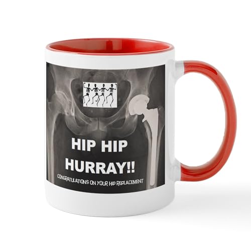 White/Red Inside - Hip Hip Hurray Congratulations On Your Hip Repla