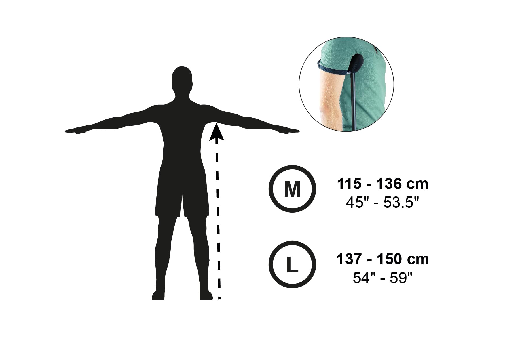 KMINA Adjustable Aluminum Underarm Crutches for Adults - Pair of 2 (Size M) with Comfortable Crutch Pads - Lightweight Mobility Aid for Injury Recovery & Post-Surgery Support - Made in Europe