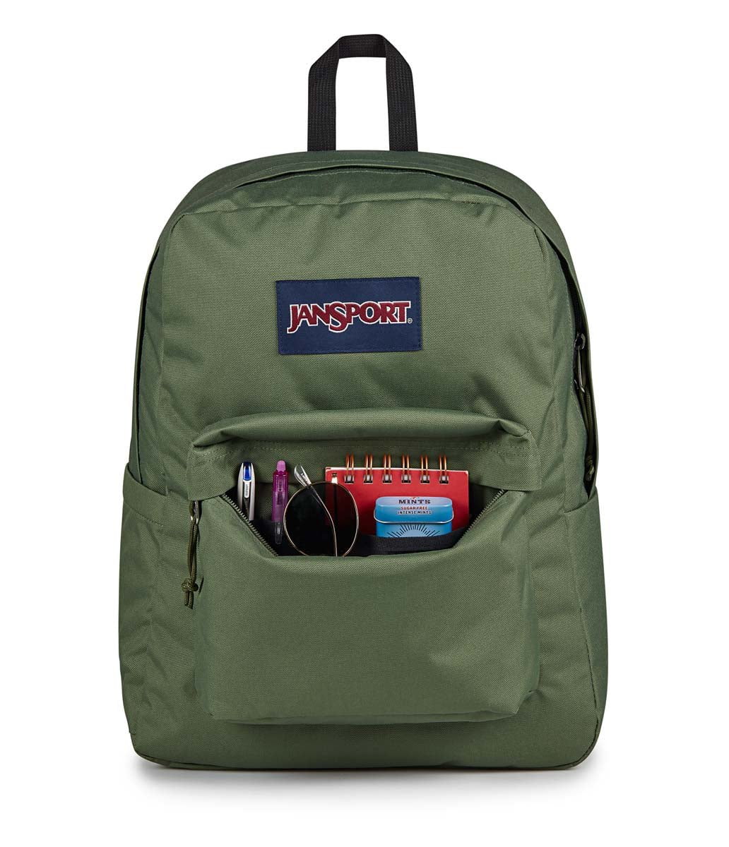 JanSport SuperBreak Plus Backpack - Cargo Green | Lightweight Durable School & Travel Backpack for Students & Commuters