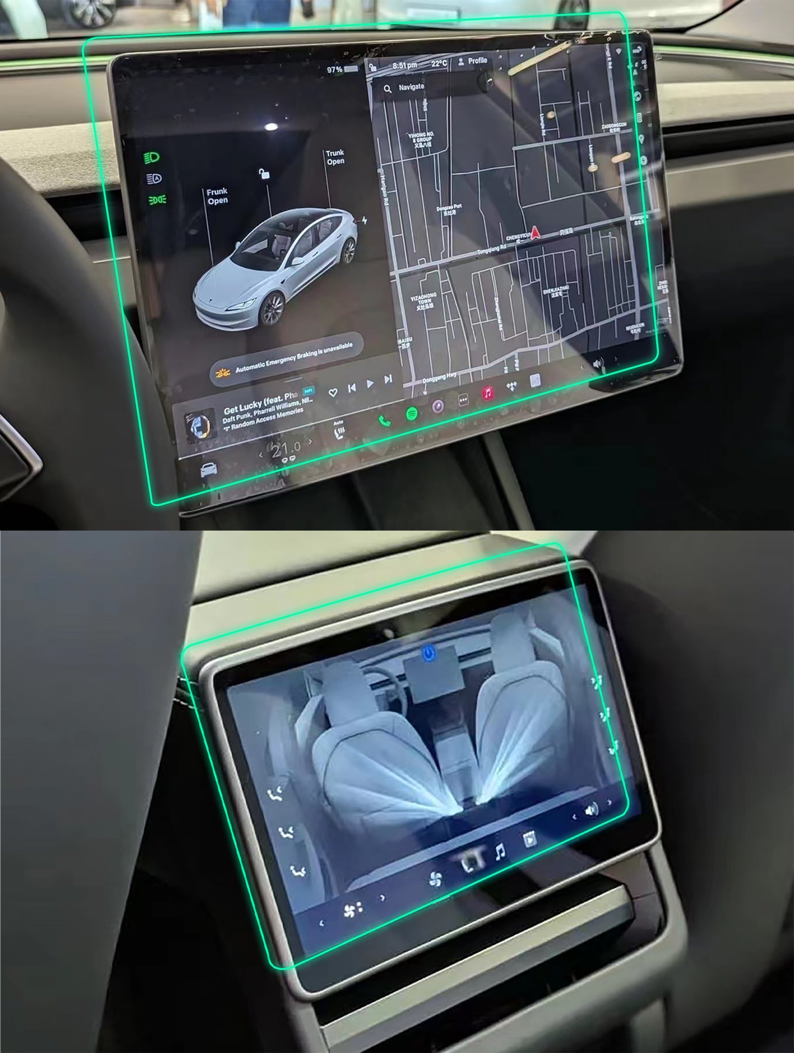 Premium Tempered Glass Screen Protector for Tesla Model 3 (2024+) & Model Y (2025+) - HD Clear, Anti-Scratch, Bubble-Free Installation - Perfect for Touchscreen Protection While Driving & Charging