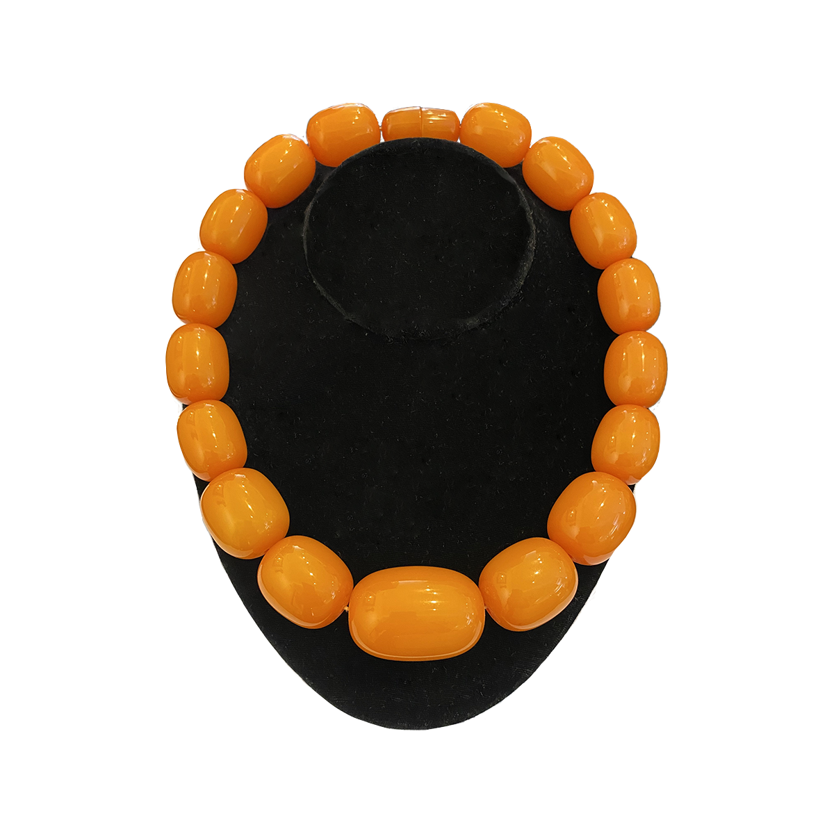 French Faux Amber Bead Necklace for Women - Vintage Style Resin Jewelry - Perfect for Boho, Casual & Formal Outfits