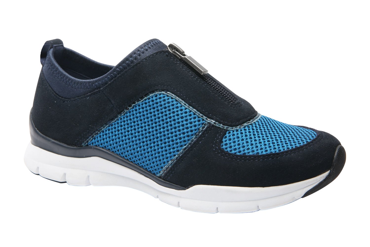 Ros Hommerson Fly Women's Athletic Casual Comfort Shoes - Leather & Mesh Zipper Sneakers for Walking, Running & Everyday Wear