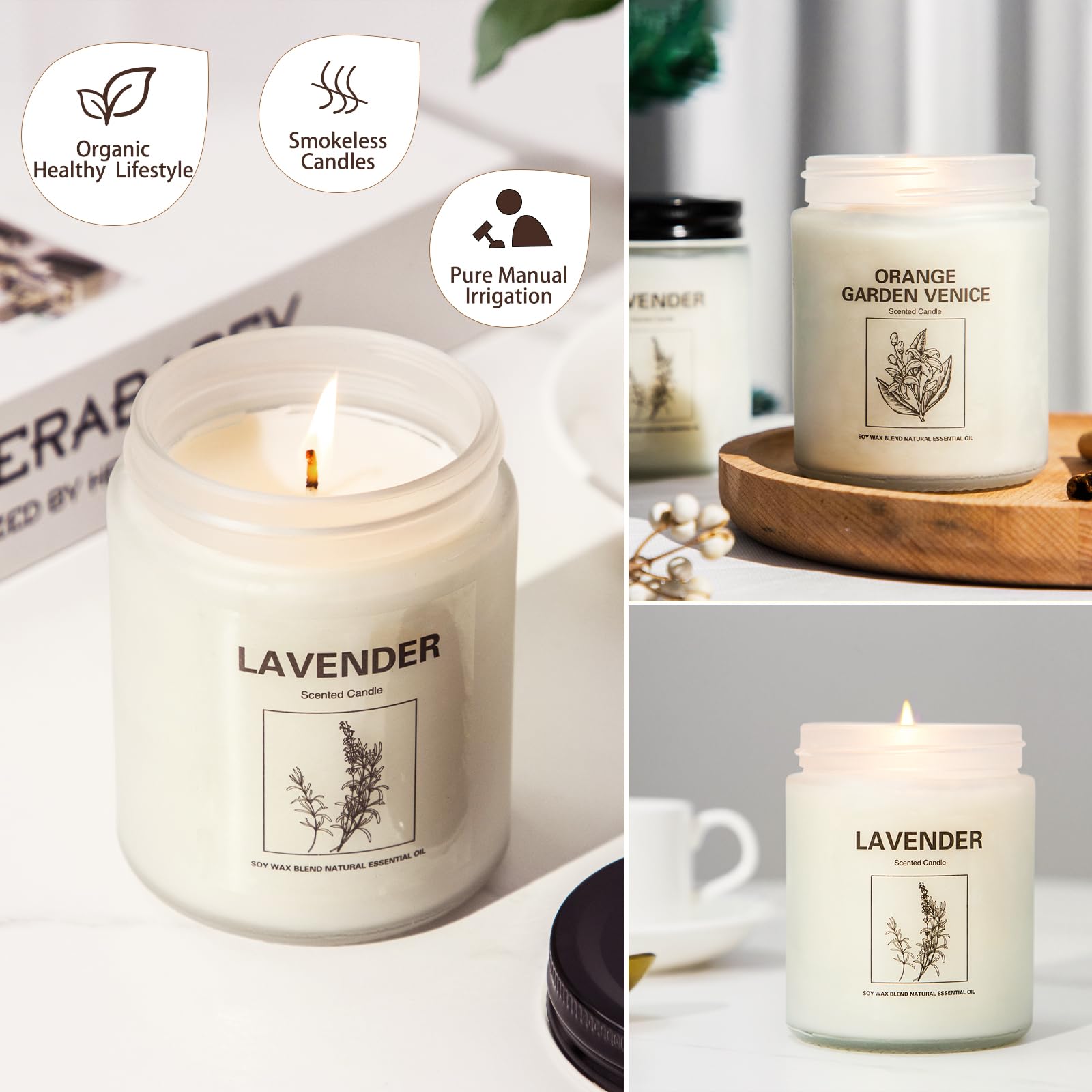 4 Pack Lavender Scented Soy Candles - 28oz Aromatherapy Candles for Home, 240 Hours Long Lasting, Perfect Gift Set for Women, Birthday, Anniversary, Christmas - Ideal for Relaxation, Spa Nights & Home Decor