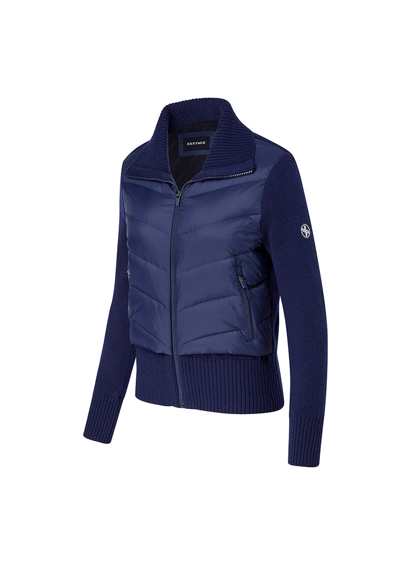 Women's Hybrid Knit Goose Down Jumper - Warm Winter Coat for Outdoor Activities & Casual Wear