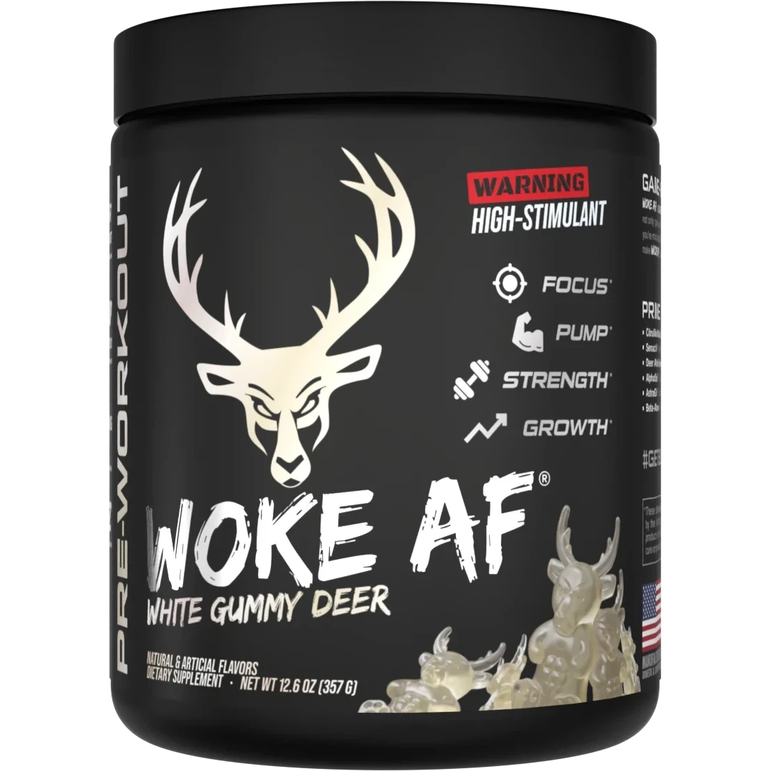 Bucked Up WOKE AF Pre-Workout Supplement - Energy & Focus Booster for Gym, Fitness & Bodybuilding | Ideal for Pre-Workout, Weight Training & Athletic Performance