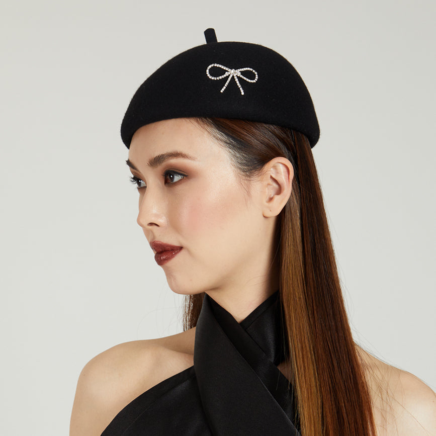 Coco Crystal Beret Hat for Women - Elegant Rhinestone Embellished Headwear for Fashion & Parties - Perfect for Weddings, Holidays, and Special Occasions