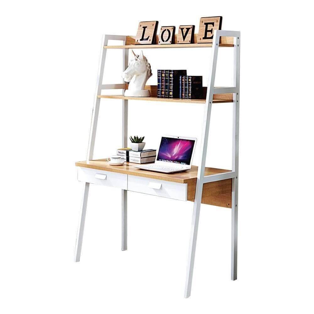 Martina Study Table - 43 Inch Modern Writing Desk for Home Office, School & Dorm Room - Sturdy Wooden Computer Desk with Large Workspace - Perfect for Studying, Working & Online Classes