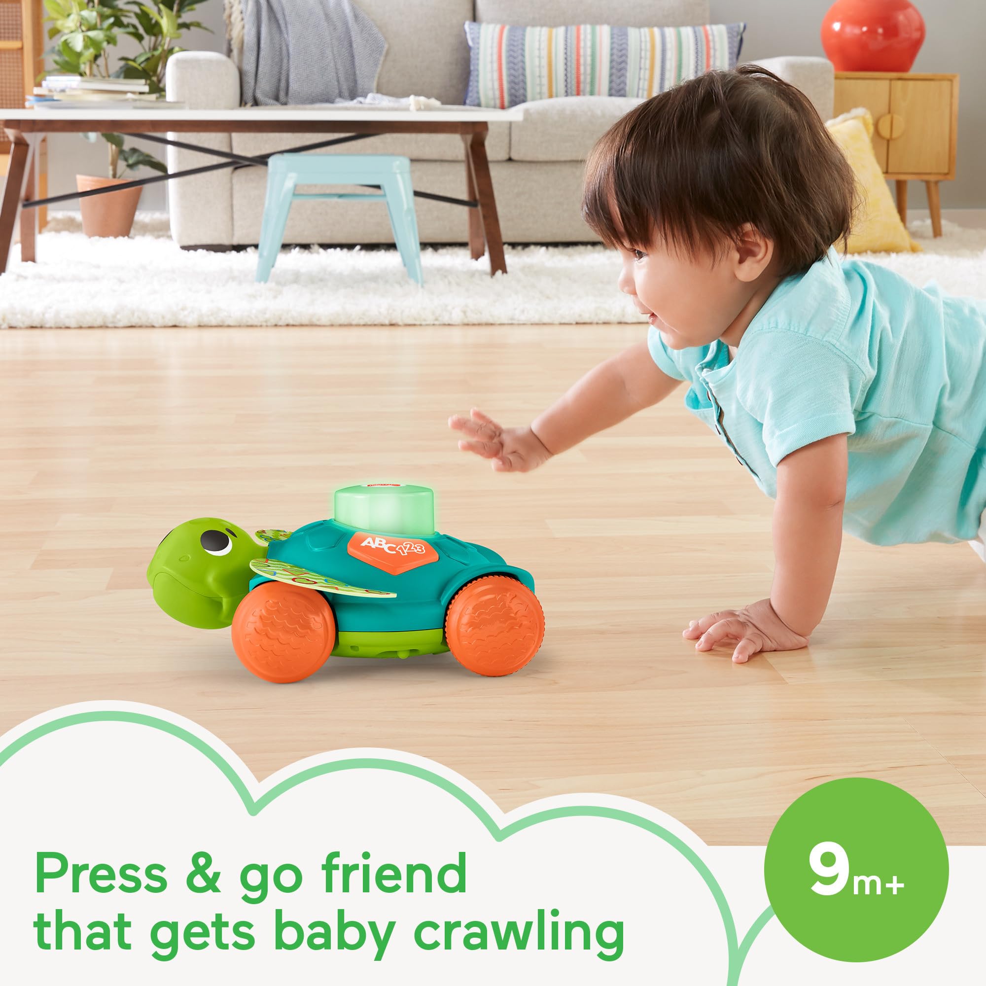 Fisher-Price Linkimals Sit-to-Crawl Interactive Baby Sea Turtle Toy - Educational Crawling Toy for Infants 9+ Months - Compatible with Linkimals Collection - Perfect for Early Learning & Motor Skill Development
