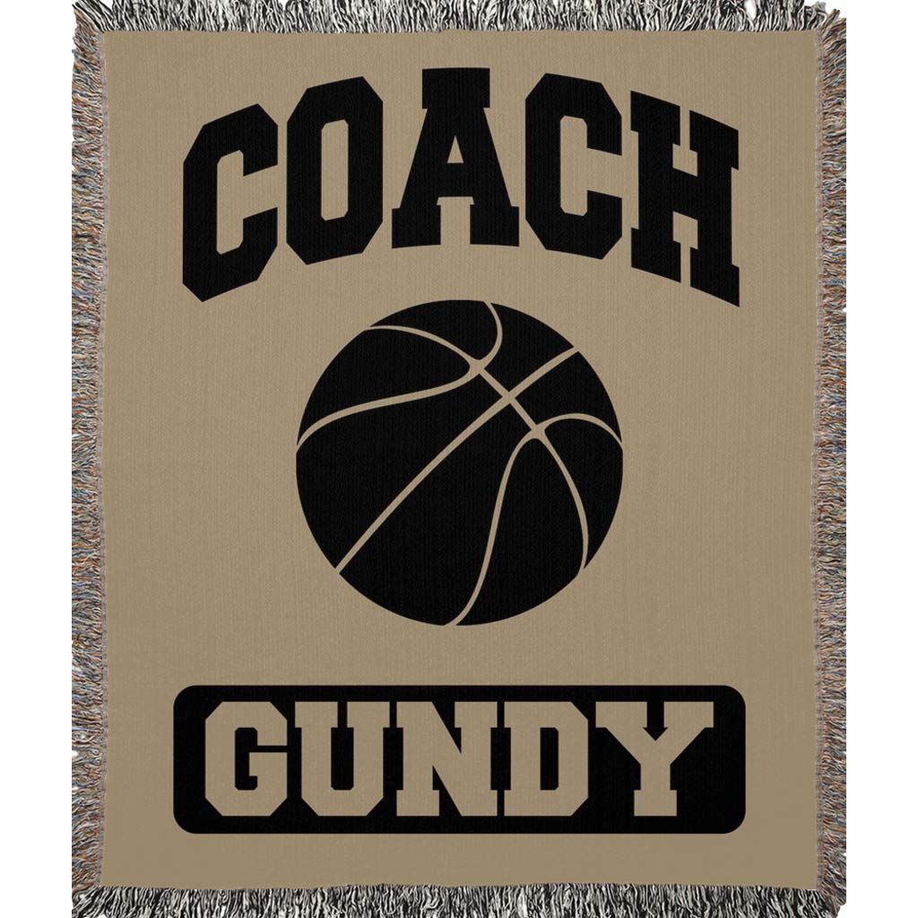 Custom Coach Gifts for Women & Men - Personalized Sports Blanket for Baseball, Soccer, Basketball, Softball, Lacrosse, Football, Volleyball, Track & Field, Tennis, Gymnastics, Swimming & Golf - Thank You Coach Appreciation Gift (Brown, Woven 50x60 inches) - Perfect for Team Celebrations, Senior Night Gifts & Sports Banquets