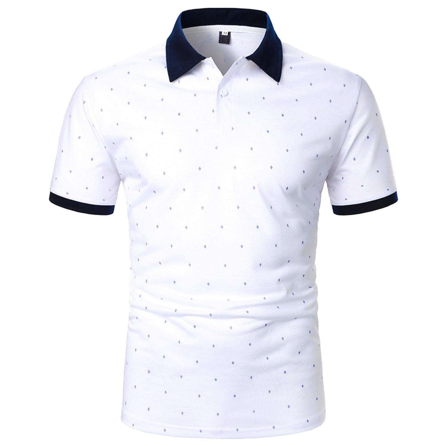 TOWMUS Men's Classic Fit Short Sleeve Performance Pique Polo Shirt - Breathable Floral Lapel Casual Shirt for Golf, Work & Summer Outfits