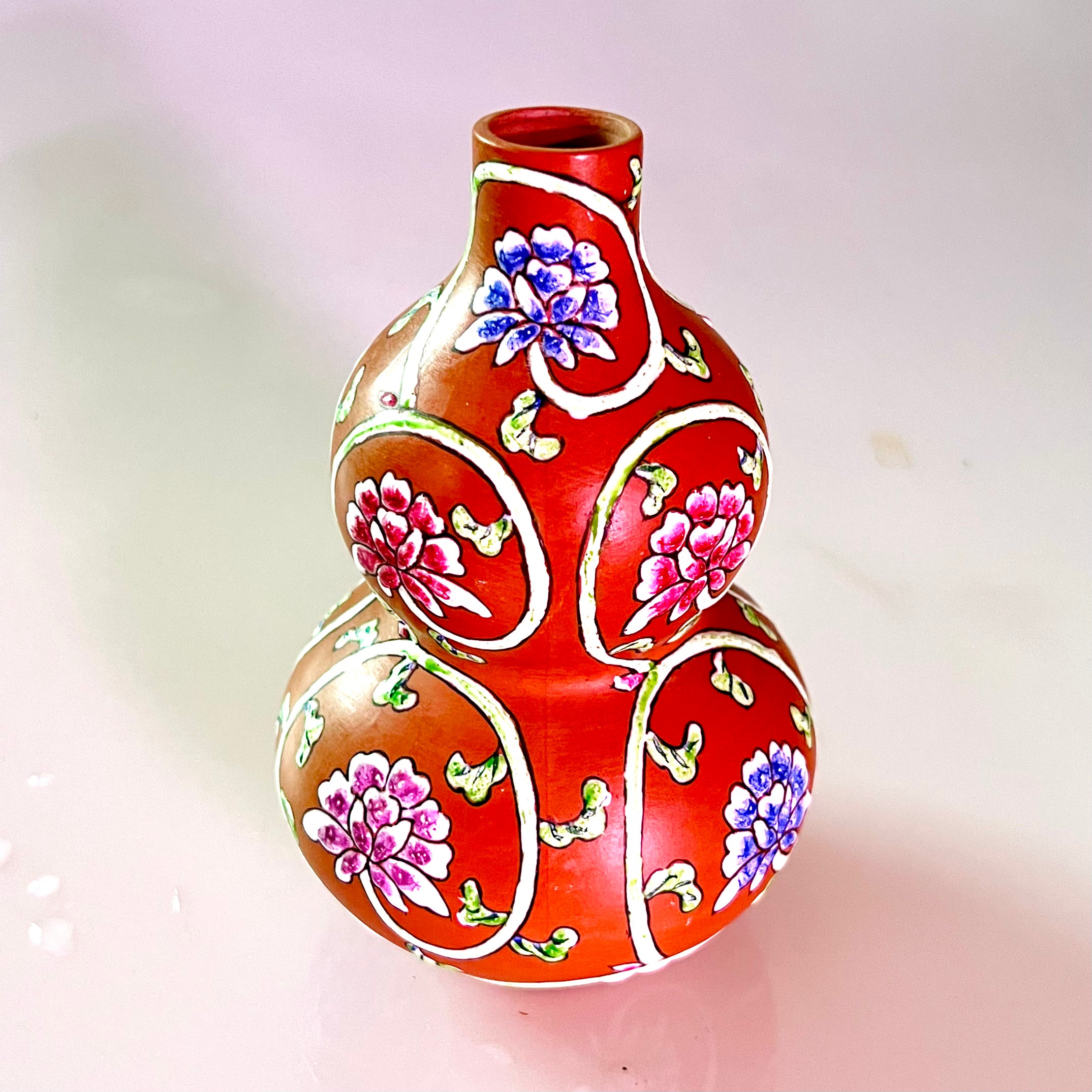 Peony Gourd Vase - Handcrafted Ceramic Home Decor for Floral Arrangements | Perfect for Wedding Centerpieces, Table Decor & Boho Chic Interiors