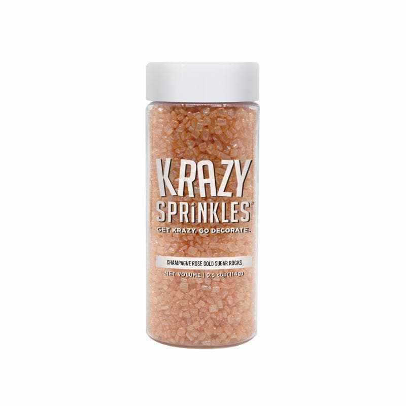 Sparkling Champagne Rose Gold Sugar Rock Candy - Elegant Party Favors, Wedding Decorations & Sweet Treats for Special Occasions