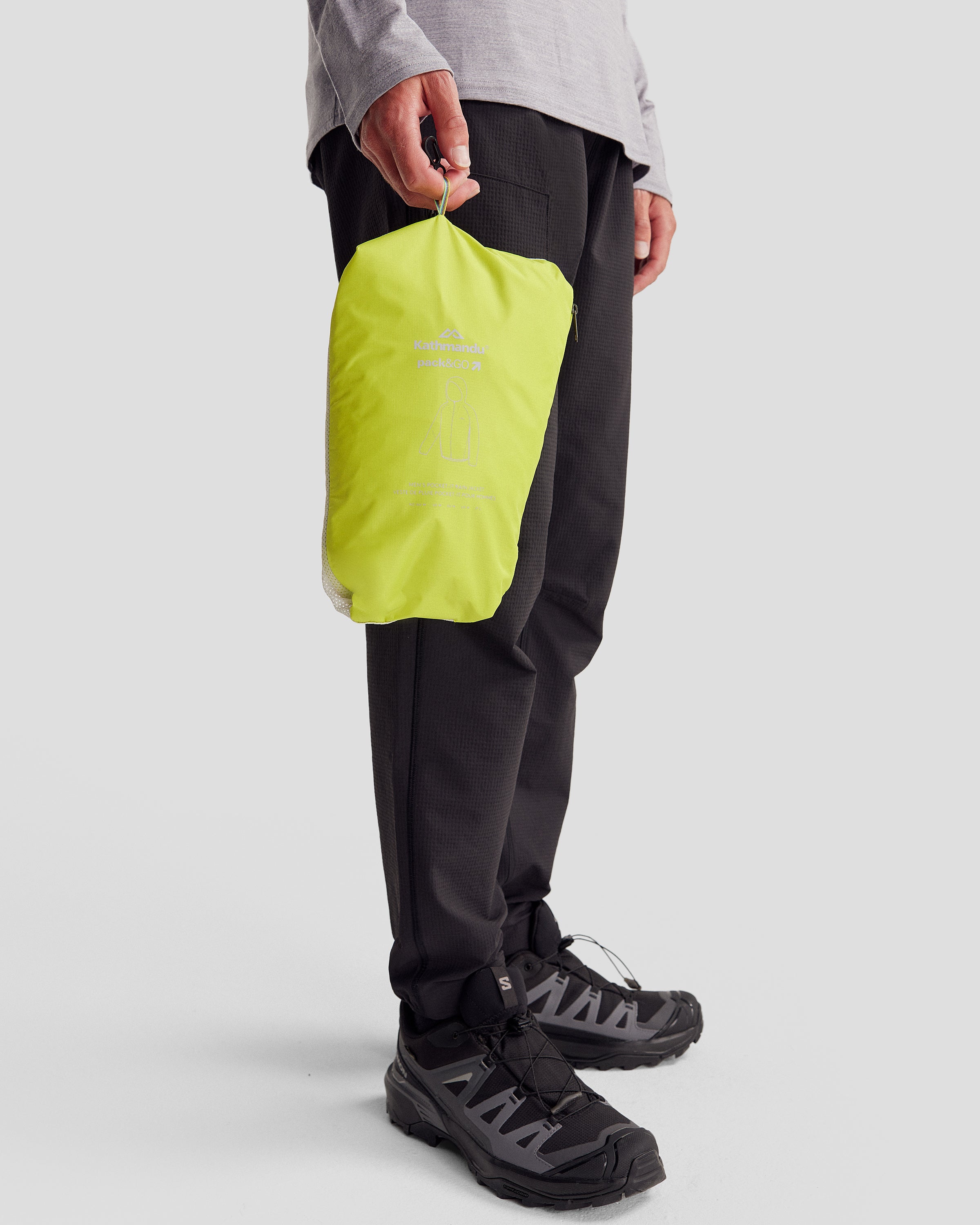 2L Men's Waterproof Rain Jacket - Lightweight & Breathable Outdoor Windbreaker for Hiking, Camping & Travel - Bright Moss Green