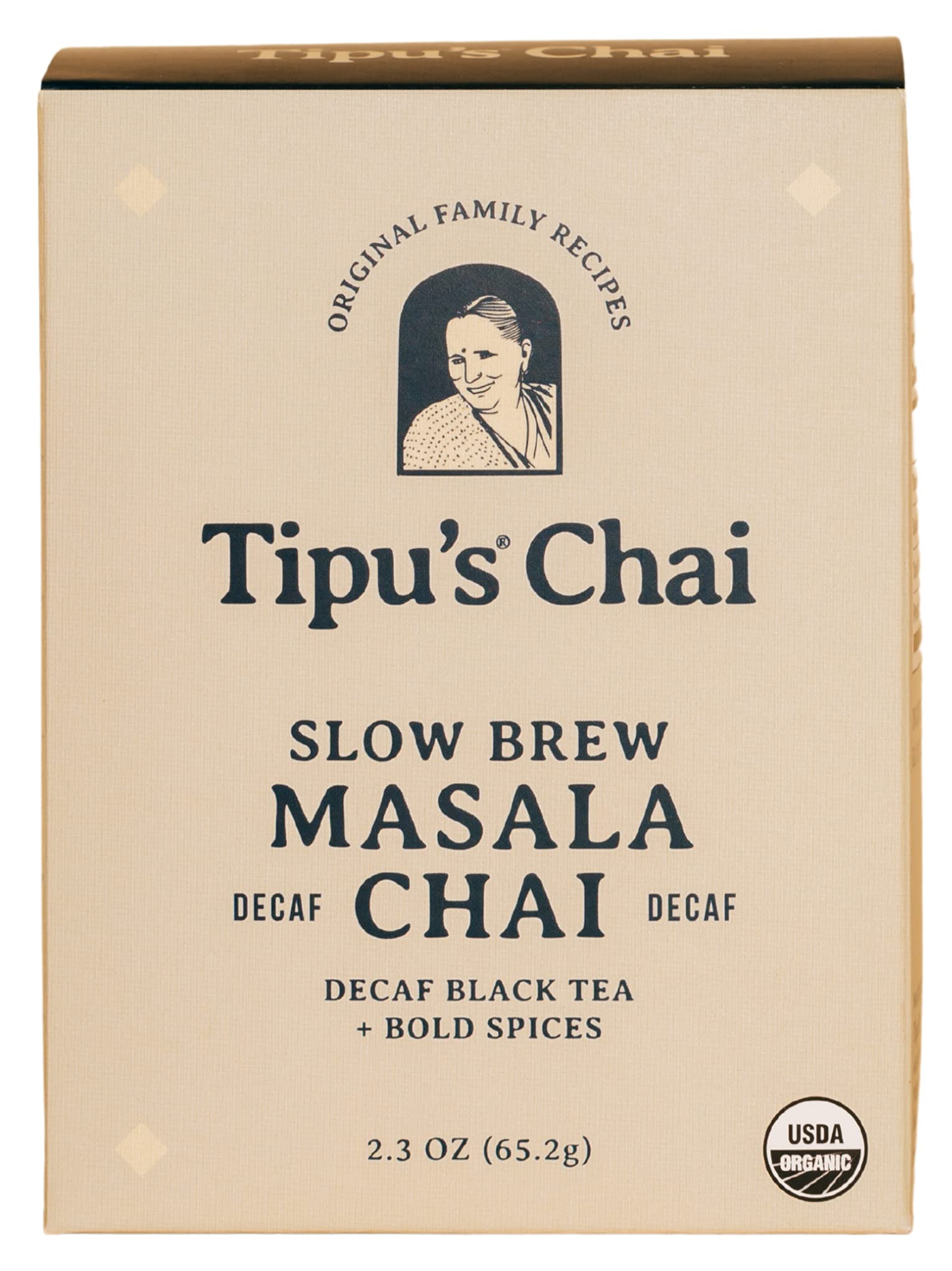 Organic Decaf Slow Brew Masala Chai Tea Bags - Authentic Indian Spiced Black Tea for Relaxation & Wellness - Perfect for Morning Rituals, Afternoon Breaks & Evening Unwinding