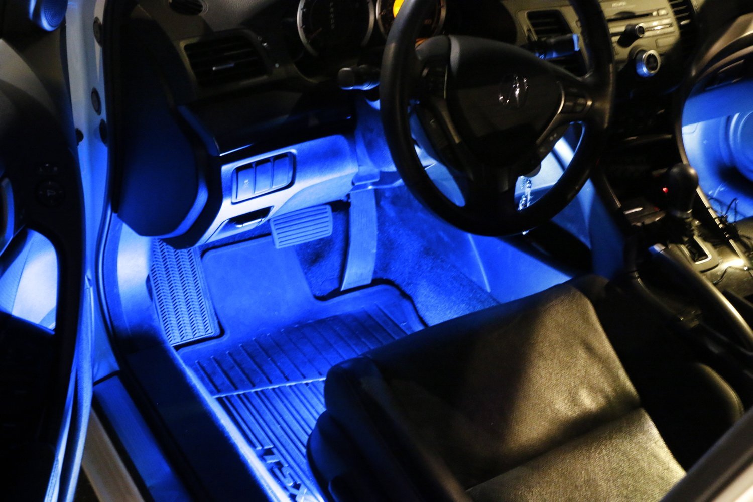 4-Piece Blue LED Ambient Car Lighting Kit - 9 LED Lights for Interior Decoration (5V USB Powered) - Perfect for Night Driving & Car Customization