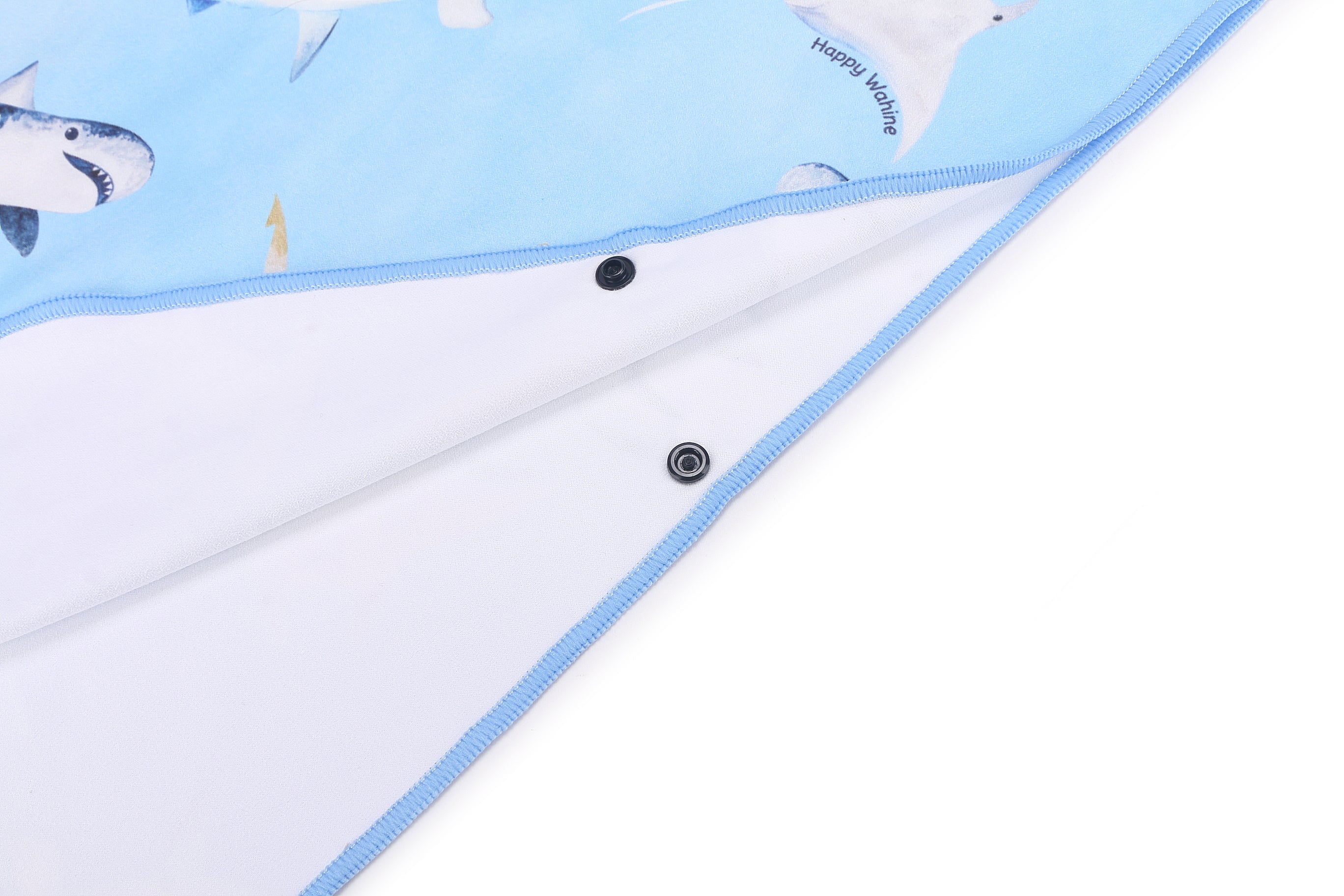 Happy Sharks Blue Hooded Beach Towel Poncho for Teens - Quick Dry Swim Cover Up for Pool, Beach & Water Sports