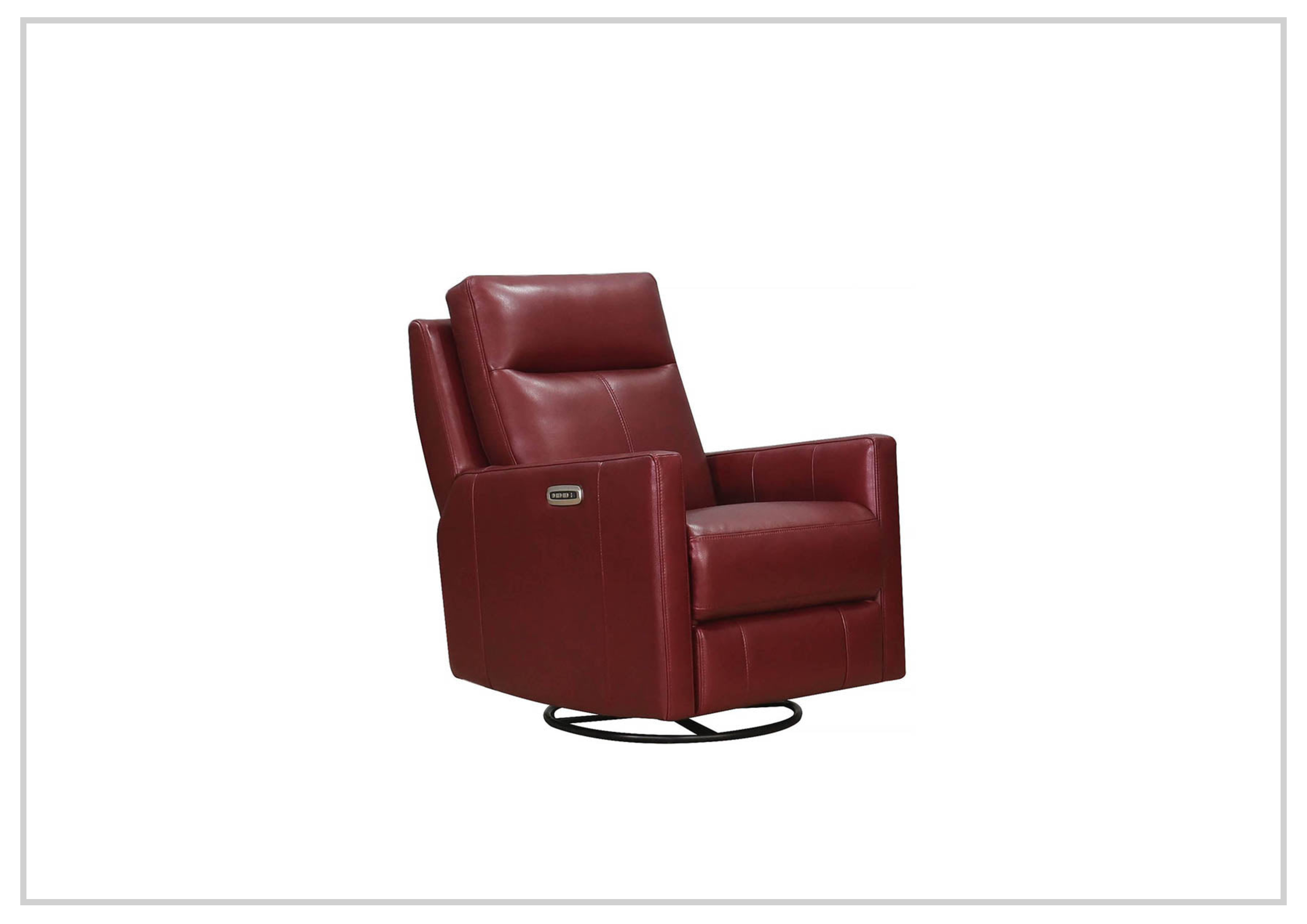 Hydeline Vienna Power Swivel Glider Recliner Chair with Adjustable Headrest - Genuine Leather Living Room Seating for Home Theater, Gaming & Relaxation