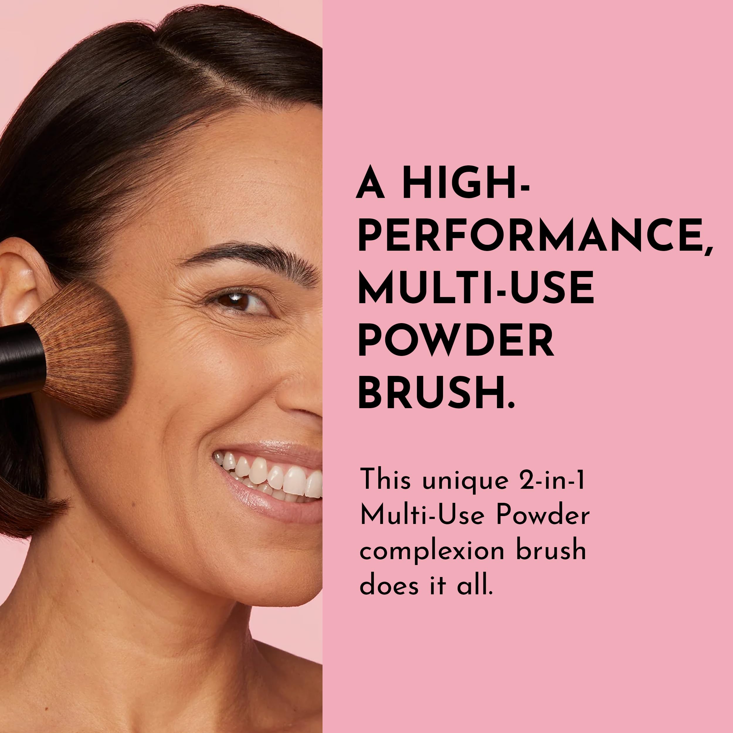 Professional Dual Ended Powder Brush for Women - Soft & Dense Makeup Brush for Face & Contouring - Perfect for Everyday Use & Travel