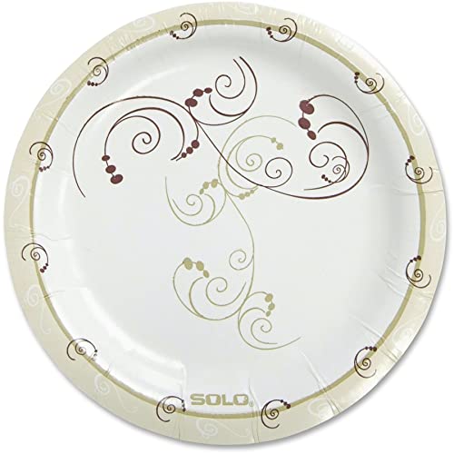 Solo MP9-J8001 8.5 Inch Medium Weight Symphony Paper Plates - Pack of 500 Disposable Plates for Parties, Picnics, BBQs, and Events