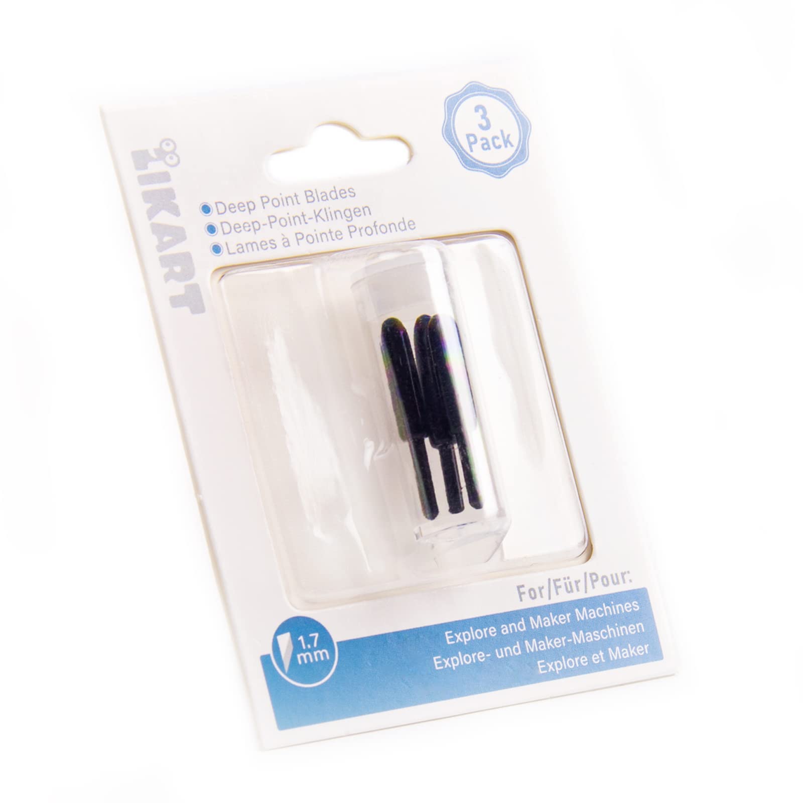 3 Pcs Deep Cut Blades for Cricut Maker 3/Maker/Explore 3/Air 2/Air/One - 60° Replacement Blades for Thick Materials - Compatible with Black Deep Point Housing - Perfect for Vinyl, Leather, Cardstock & Craft Projects