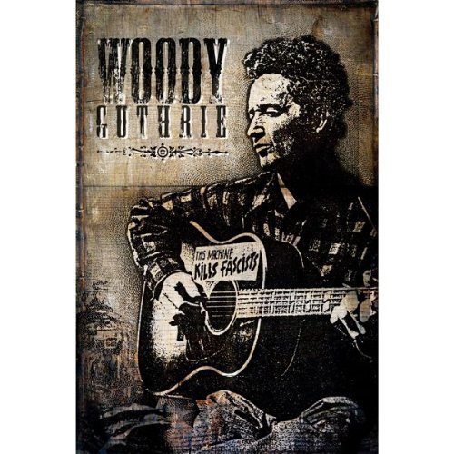 Woody Guthrie - This Machine Kills Fascists Guitar Sticker - Vintage Folk Music Decal for Guitar, Laptop & Water Bottle - Perfect for Music Lovers & Protest Art Collectors