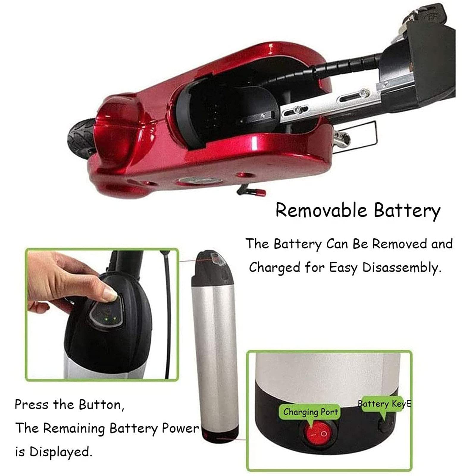 400W Front Drive Handcycle Conversion Kit for Electric Wheelchairs - 36V/15Ah Battery - Wheelchair Frame Connector & Mobility Scooter Accessory - Perfect for Outdoor Adventures & Daily Commuting