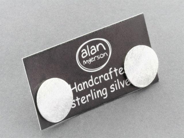 Convex Disc Scratched Stud Earrings - Sterling Silver 925 for Women - Perfect for Casual, Party & Everyday Wear