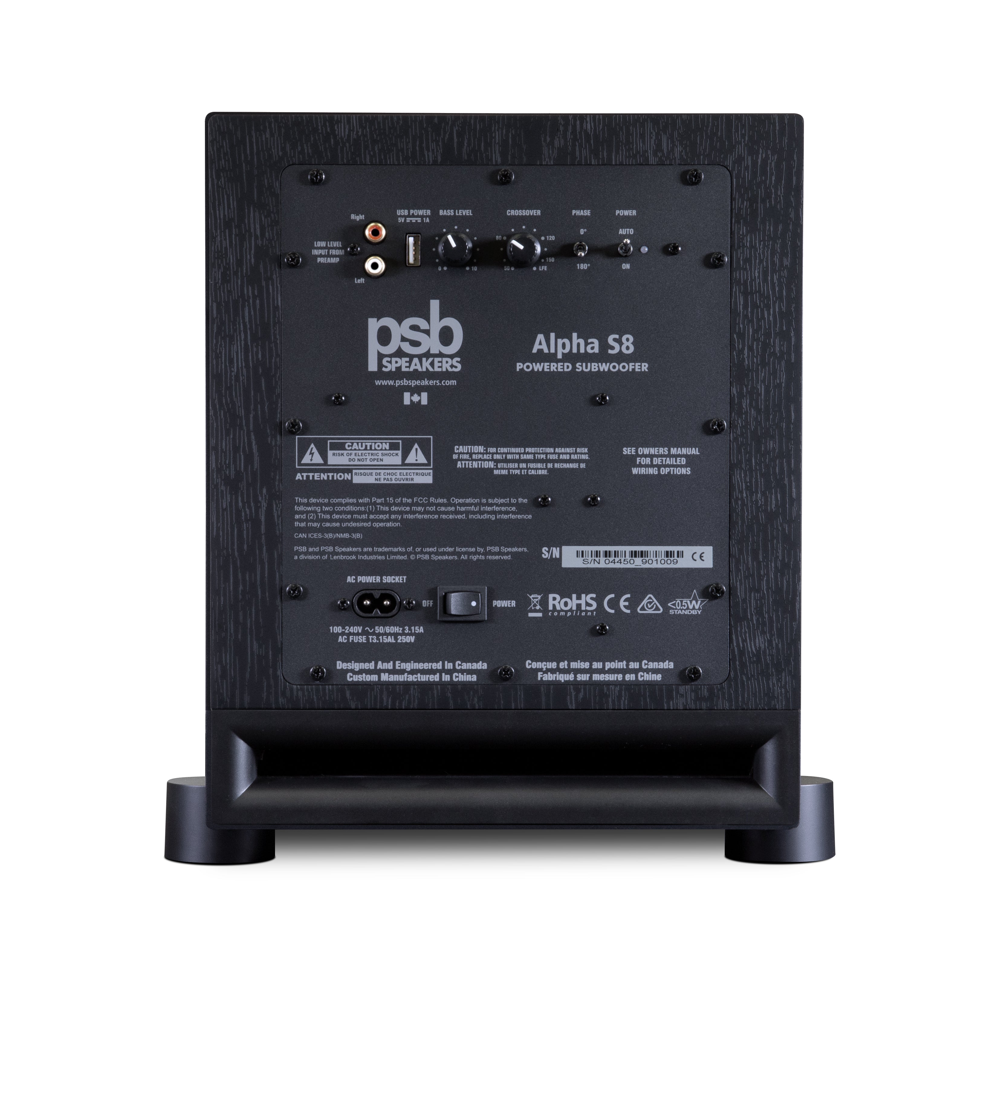 PSB Alpha S8 Powered Subwoofer - High-Performance Home Theater & Music Bass Speaker for Movies, Gaming & Audiophile Listening