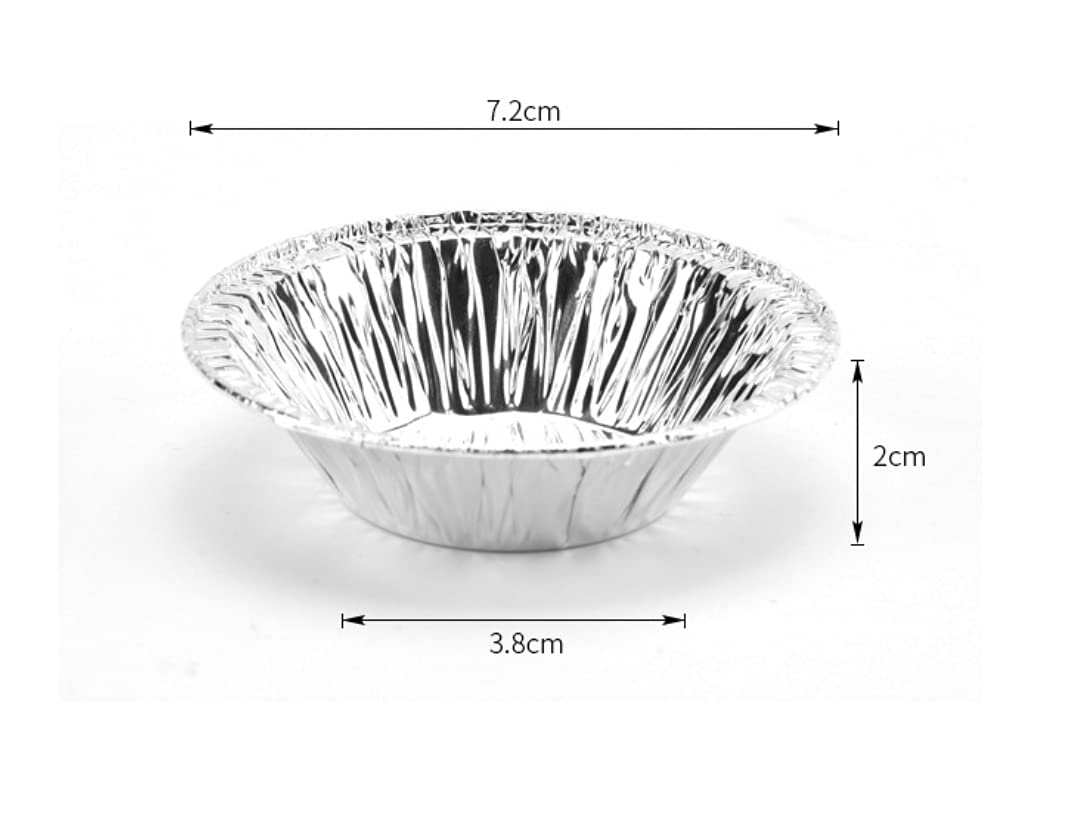 250 Pcs Disposable Aluminum Foil Tart Pans - Round Baking Cups for Egg Tarts, Pies, Cupcakes & Muffins - Oven & Air Fryer Safe - Perfect for Home Baking, Party Desserts & Holiday Cooking