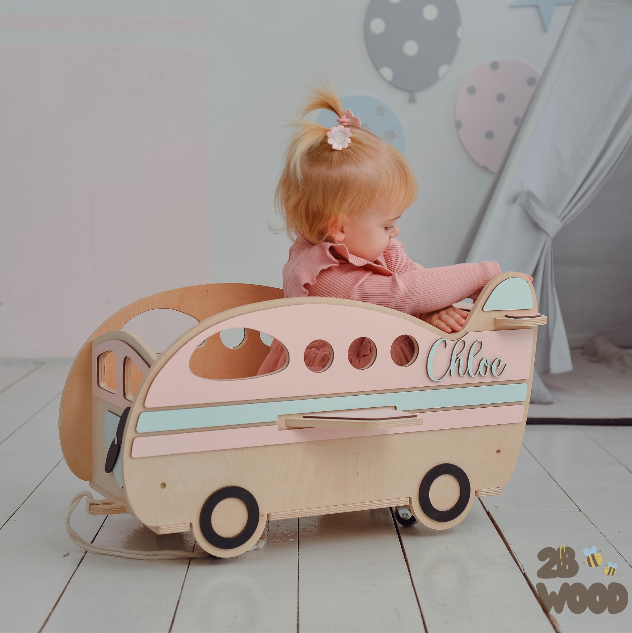 Personalized Kids Toy Storage Organizer with Wheels - Montessori Wooden Toy Box for Girls & Boys - Nursery Room Organization - Perfect for Playrooms, Bedrooms & Christmas Gifts
