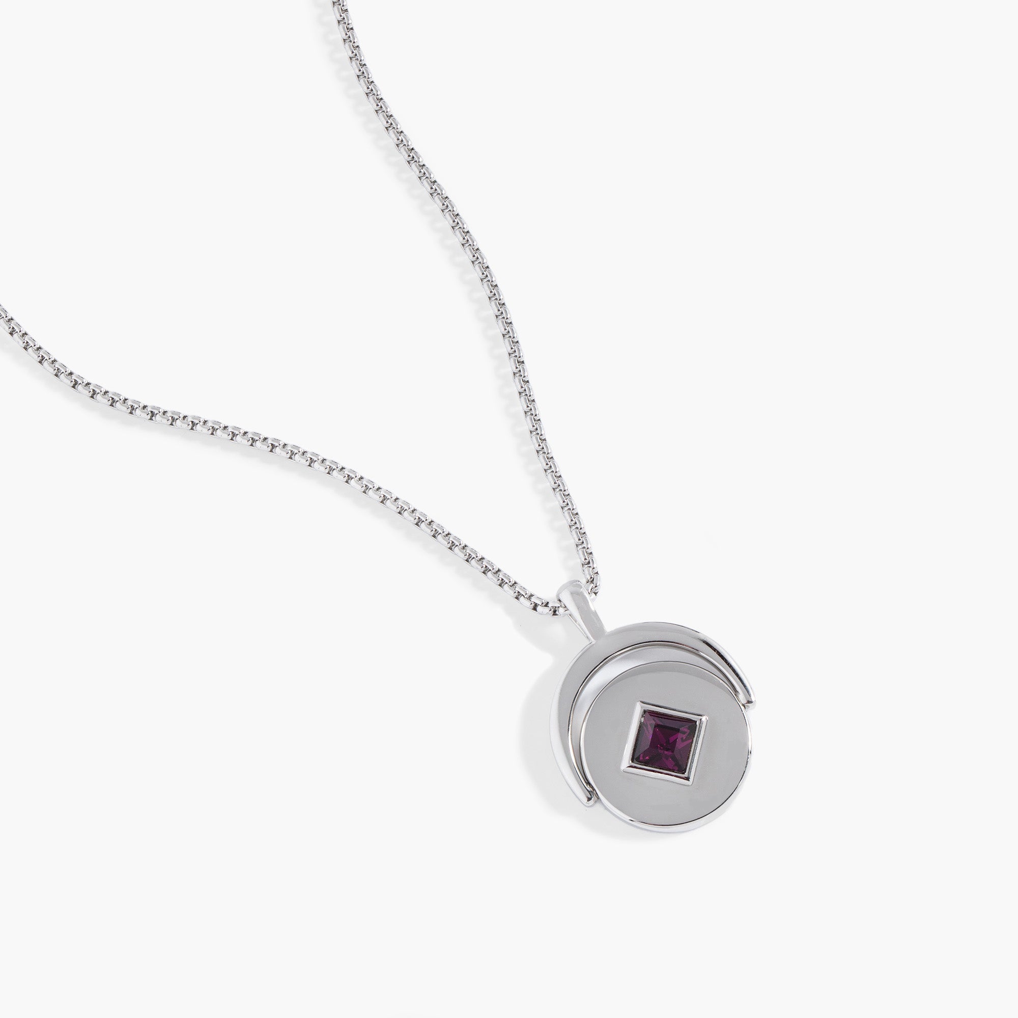 February Birthstone & Flower Flip Charm Necklace - Amethyst & Violet Jewelry for Women - Perfect Gift for Valentine's Day, Anniversary & Special Occasions