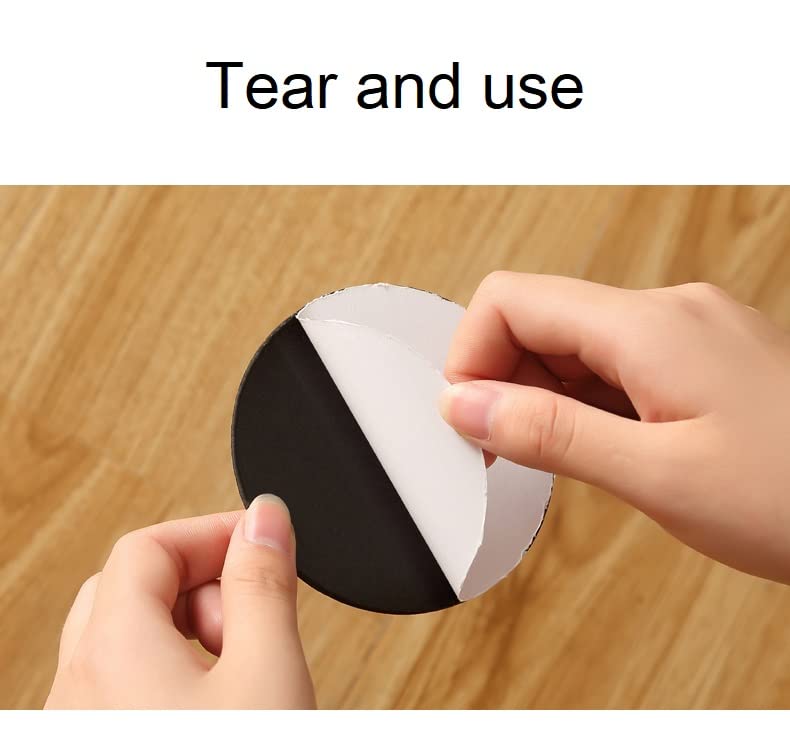36Pcs Self-Adhesive Felt Furniture Pads - 1.26 Inch Round Black Floor Protectors for Chair Legs, Table Feet & Wood Floors - Scratch Prevention & Noise Reduction for Hardwood, Tile & Laminate
