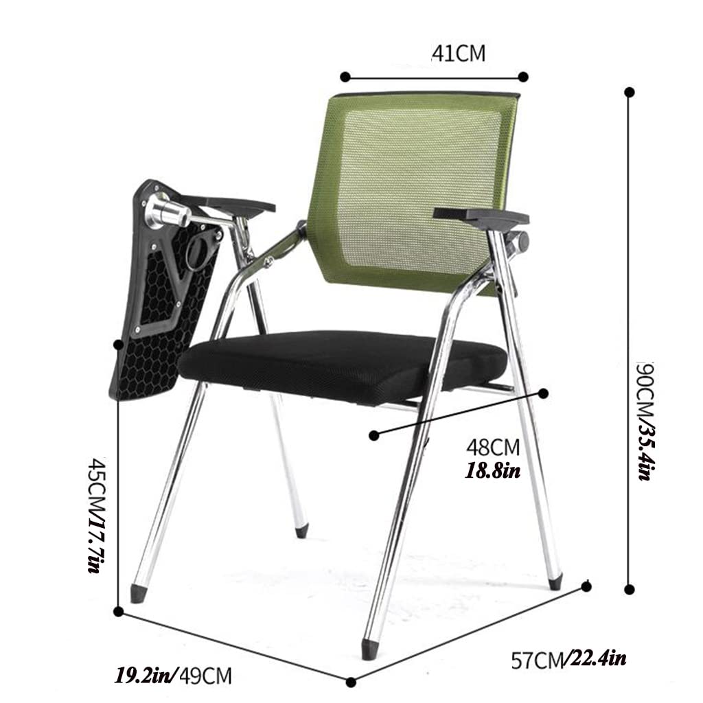 Ergonomic Student Desk Chair with Attached Foldable Table - Adjustable Mesh Office Chair with Lumbar Support, Tablet Arm & Cup Holder - Perfect for Home Study, Online Classes & Small Spaces (Black)