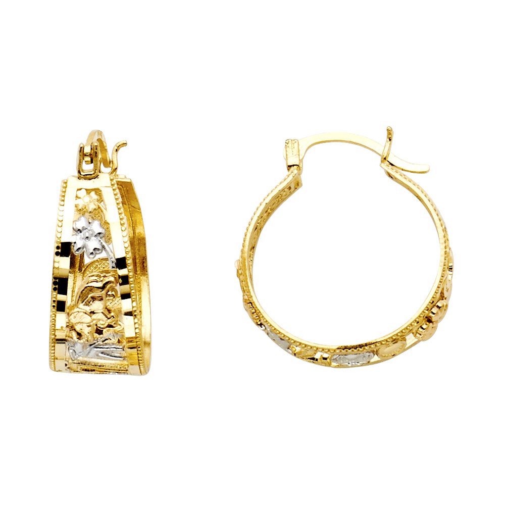 Sonia Jewels 14K White, Yellow & Rose Gold Hoop Earrings - Elegant Lucky Charm Jewelry for Women | Perfect for Parties, Weddings & Everyday Wear