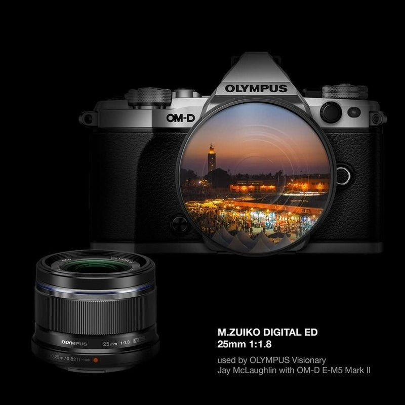 Olympus OM System M.Zuiko Digital 25mm f/1.8 Lens - Fast Prime Lens for Micro Four Thirds Cameras | Perfect for Portraits, Low Light & Street Photography