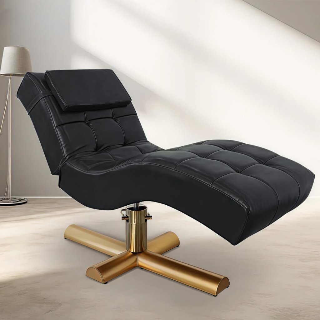 Premium Gold Hydraulic Luxury Eyelash Extension Bed - S-Shaped Ergonomic Design for Professional Lash Artists | Perfect for Salon, Spa & Home Use