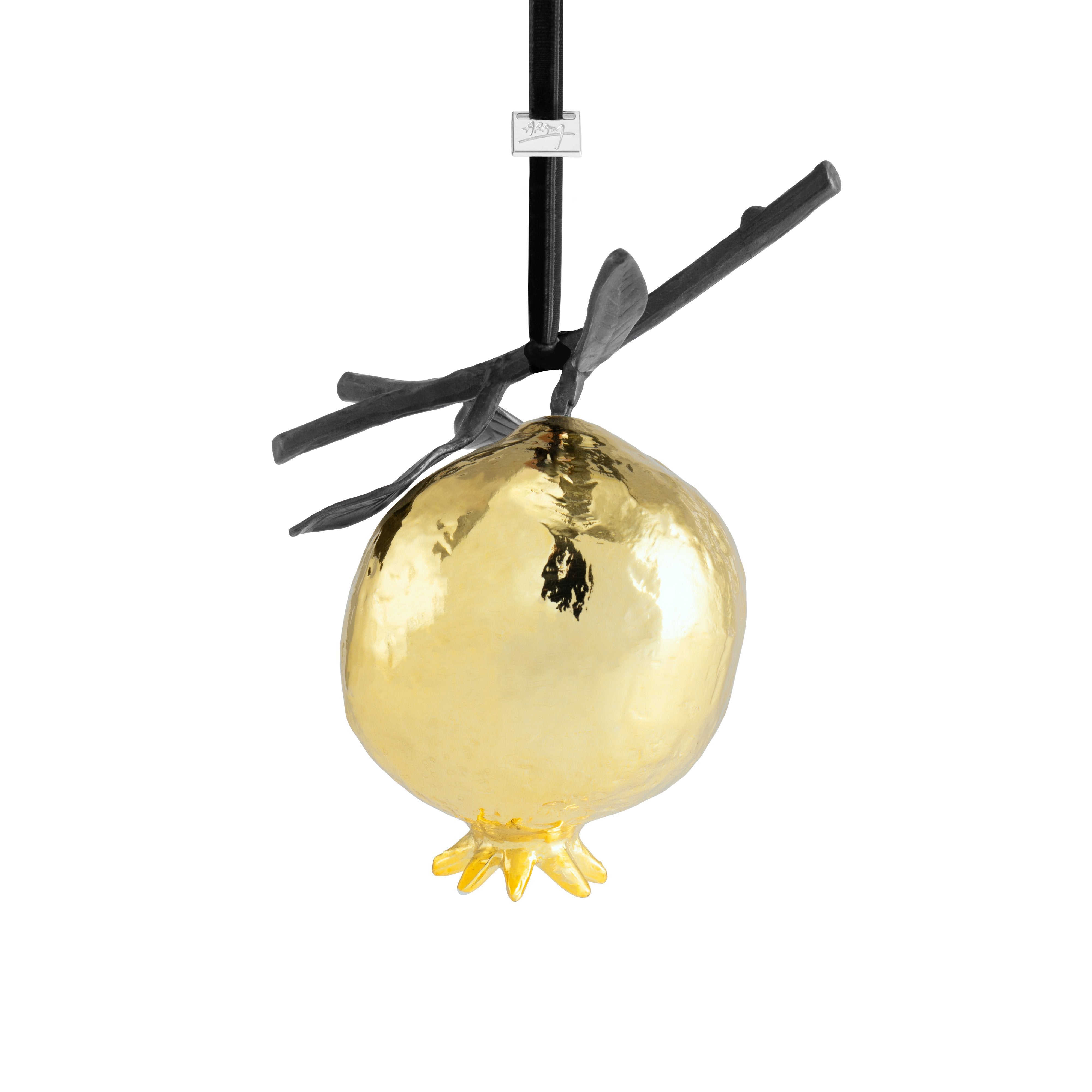 Gold Pomegranate Ornament - Elegant Home Decor for Christmas Tree, Holiday Party & Wedding Centerpieces