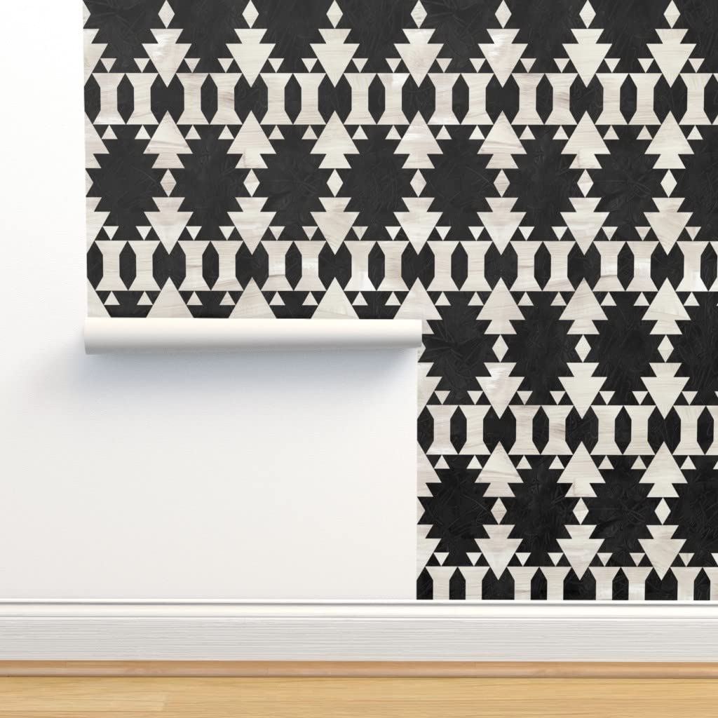 12ft x 2ft Peel and Stick Removable Wallpaper - Geometric Tribal Bohemian Ethnic Southwestern Kilim Design | Self-Adhesive Wall Decor for Bedroom, Living Room, Nursery & Office | Easy DIY Home Improvement
