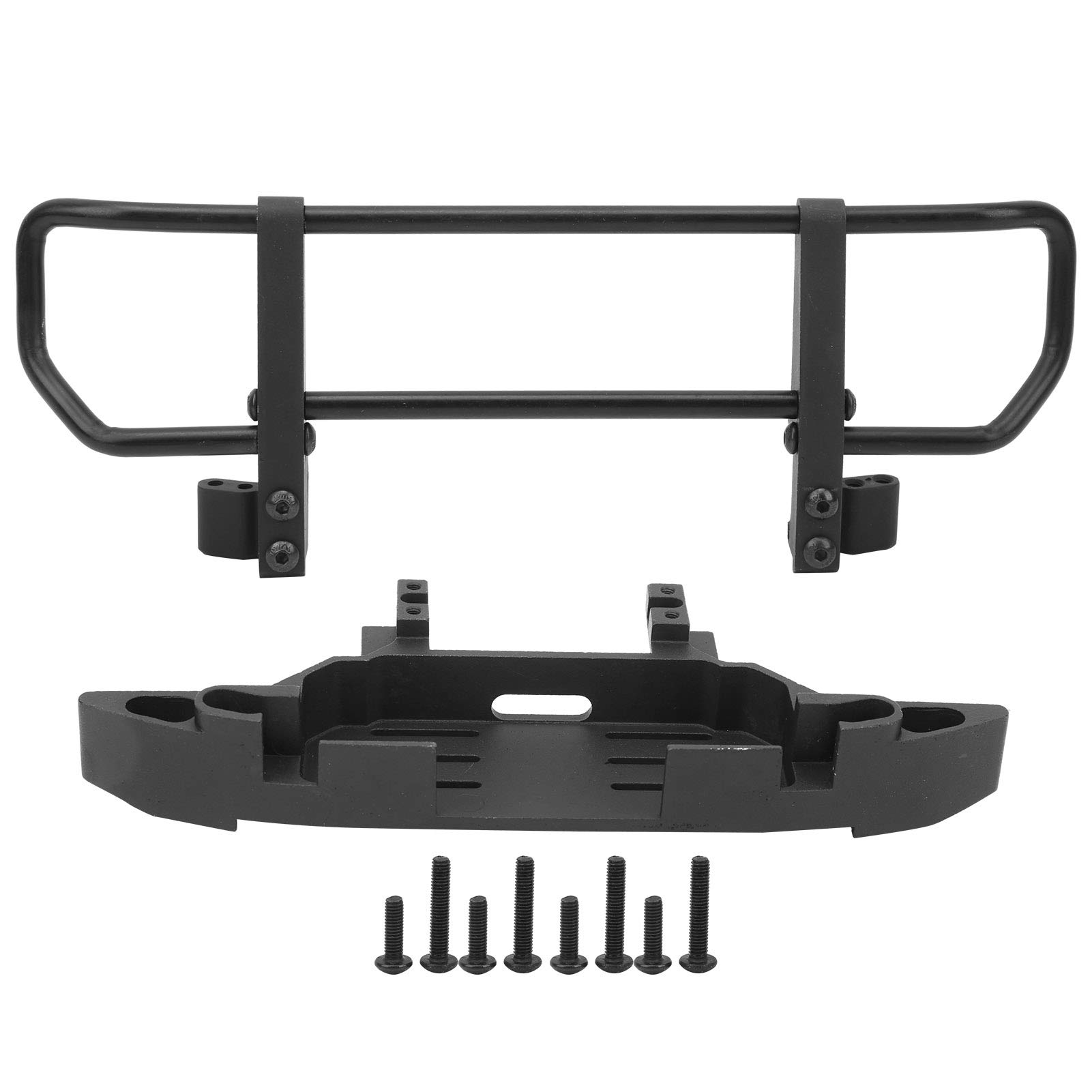 Universal 1/10 Scale RC Crawler Metal Front Bumper - Heavy Duty Black Off-Road Bumper for Traxxas, Axial & 1/10 RC Cars | Perfect for Rock Crawling, Trail Riding & Off-Road Adventures
