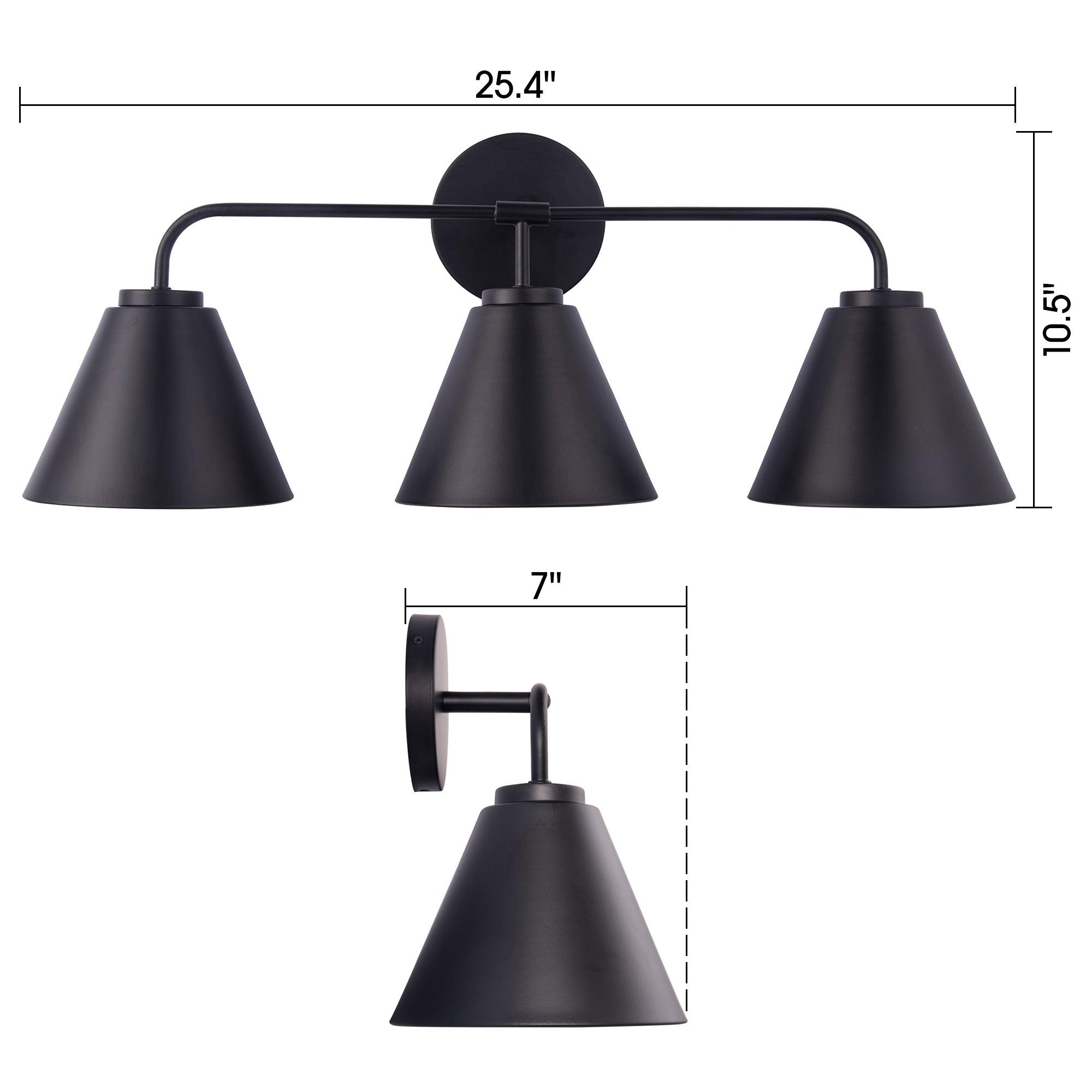 Modern 3-Light Vanity Light for Bathroom - Loft Style LED Wall Sconce with Adjustable Arms, Perfect for Makeup Mirror Lighting and Bedroom Decor