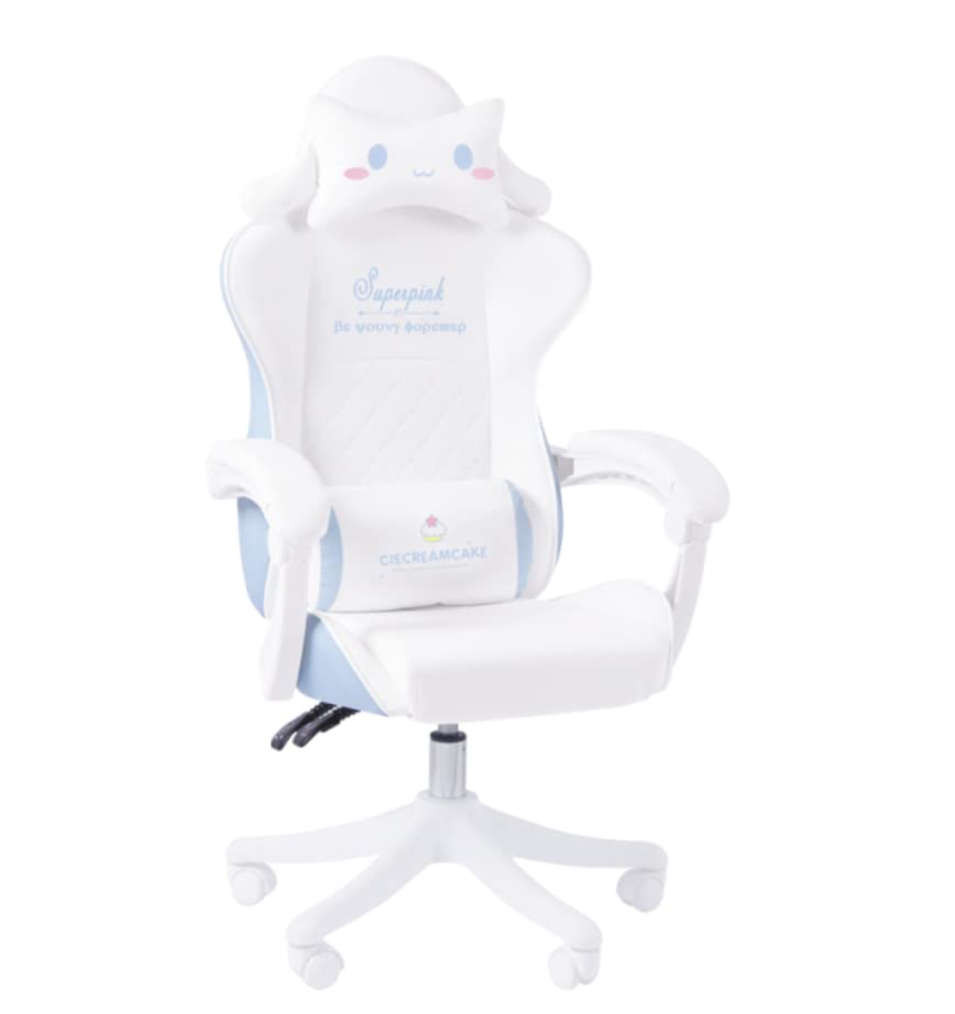 Cinnamoroll Gaming Chair for Girls - Cute Ergonomic Computer Desk Chair with Adjustable Height & Swivel - Perfect for Gaming, Office & Home Use (Blue)