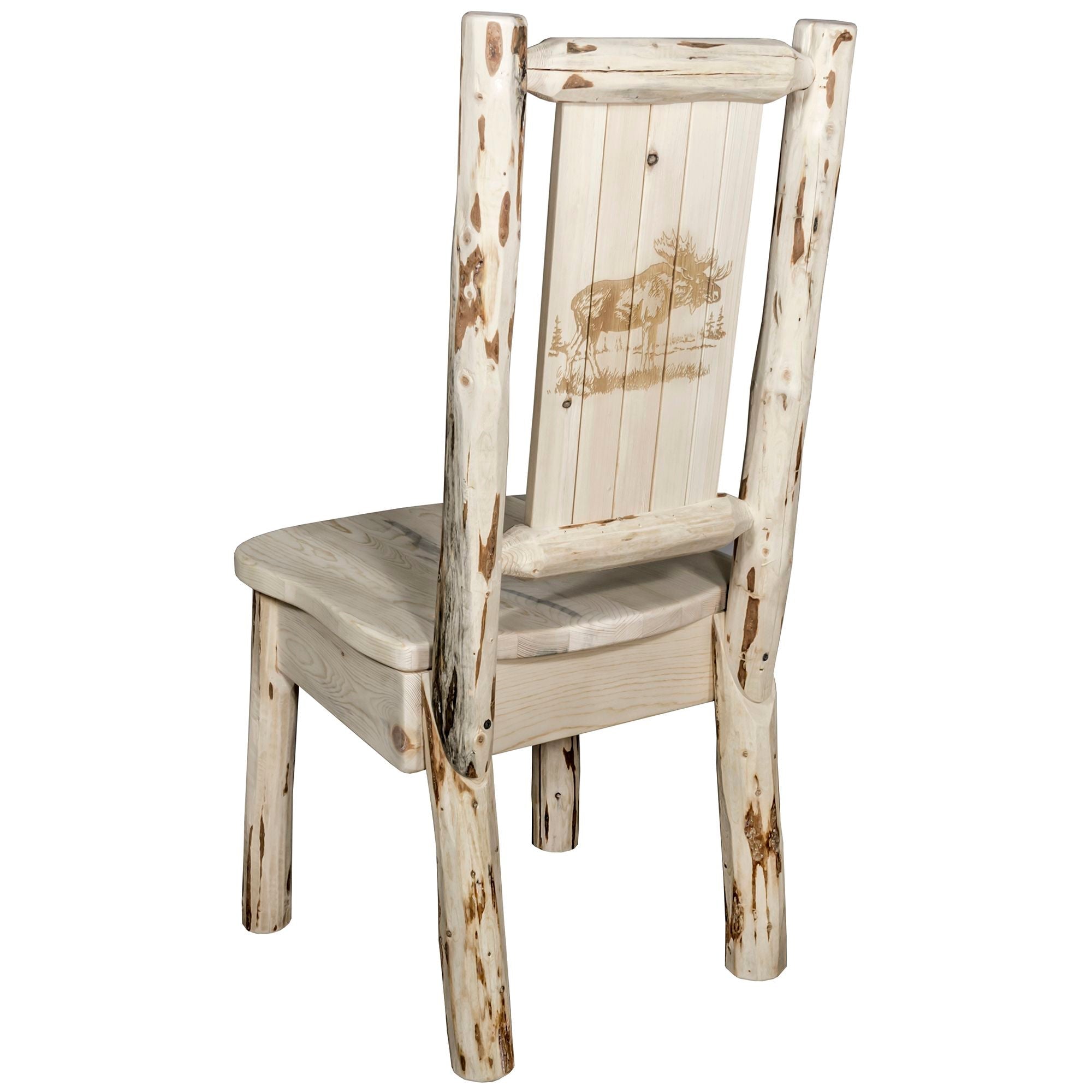 Montana Side Chair with Laser Engraved Design - Modern Wooden Dining Chair for Kitchen, Living Room & Office - Perfect for Home Decor & Small Spaces