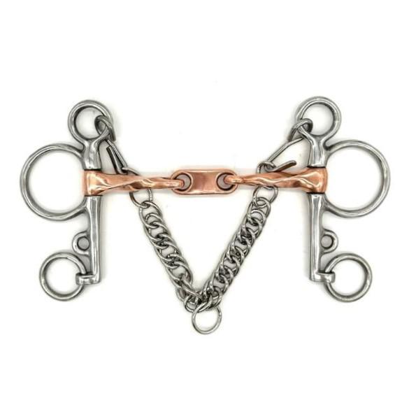 Jake Adams Copper Twisted Dr. Bristol Pelham Bit - English Horse Riding Bit for Dressage & Show Jumping | Perfect for Training & Competition Horses